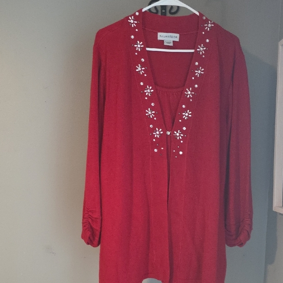 Sag Harbor Red Knit Sweater - Picture 1 of 6